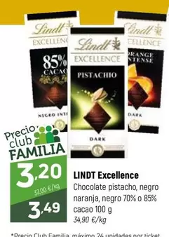 Lindt - Excellence Chocolate Pistacho