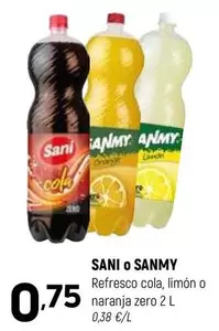 Sanmy - Refresco Cola, Limón O Naranja Zero
