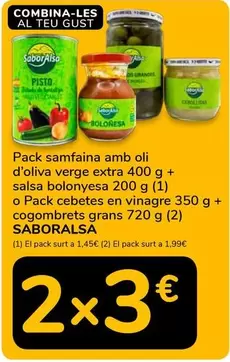 Saboralsa - Samfaina Amb Oli D'Oliva Verge Extra + Salsa Bolonyesa