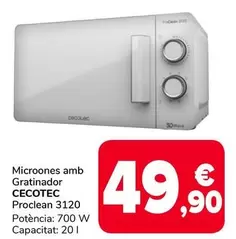Cecotec - Microones Amb Gratinador