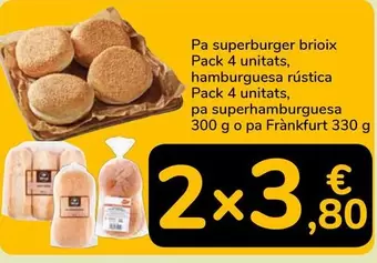 Pa Superburger Brioix, Hamburguesa Rústica, Pa Superhamburguesa O Pa Frankfurt