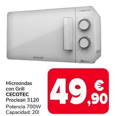 Cecotec - Microondas Con Grill