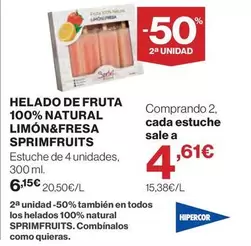 Hipercor - Helado De Fruta 100% Natural Limon&Fresa