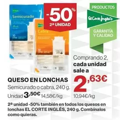 El Corte Inglés - Queso En Lonchas