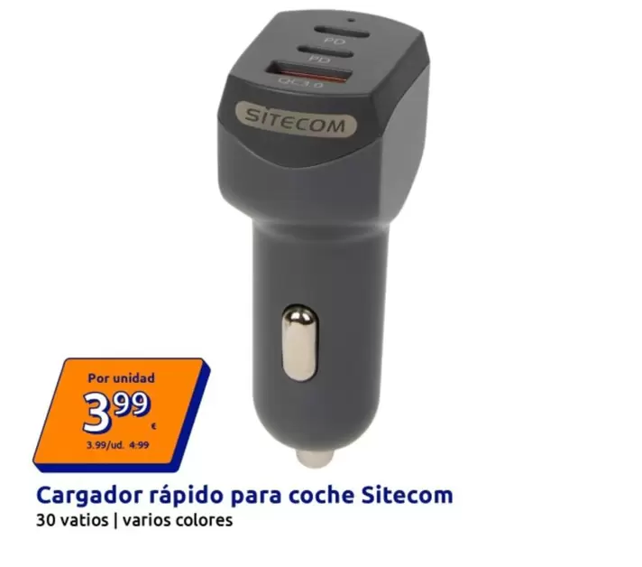 Sitecom - Cargador Rapido Para Coche