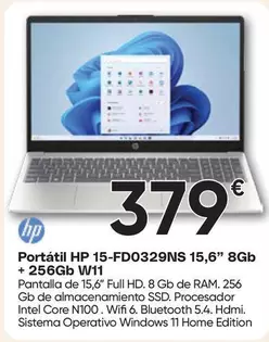 HP - Portatil 15-FD0329NS 15,6" 8Gb + 256Gb W11