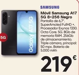 Samsung - Móvil A17 5G 8+256 Negro