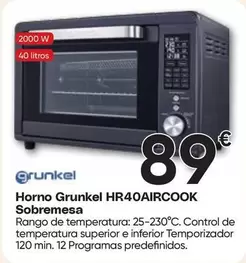 Grunkel - Horno Hr40aircook Sobremesa