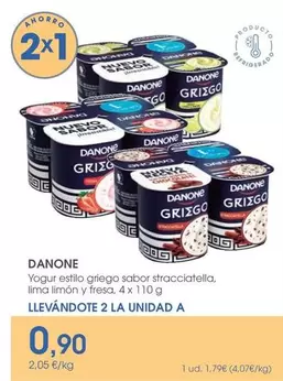 Danone - Yogur Estilo Grego Sabor Stracciatella, Lima Limon Y Fresa