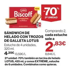 Lotus - Sándwich De Helado Con Trozos De Galleta