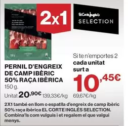 El Corte Inglés - Pernil D'engreix De Camp Iberic 50% Raça Iberica