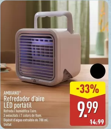 Ambiano - Refredador D'Aire LED Portatil