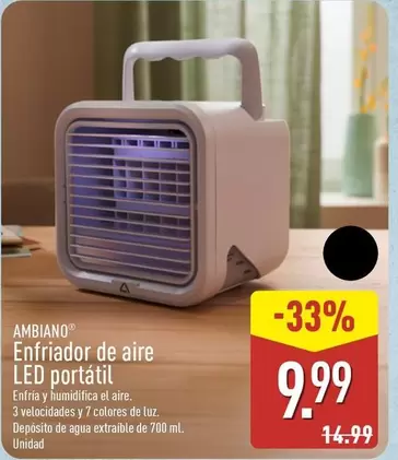 Ambiano - Enfriador De Aire LED Portatil