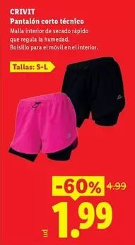 Crivit - Pantalon Corto Térnico