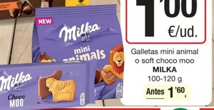 Milka - Galletas Mini Animal O Soft Choco Moo