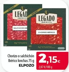 elpozo - Chorizo O Salchichon Iberico Lonchas