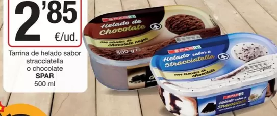 Spar - Tarrina De Helado Sabor Stracciatella O Chocolate