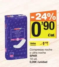 Spar - Compresas Noche O Ultra Noche 