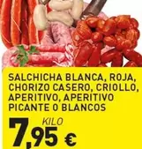 Salchicha Blanca, Roja, Chorizo Casero, Criollo, Aperitivo, Aperitivo Picante O Blancos