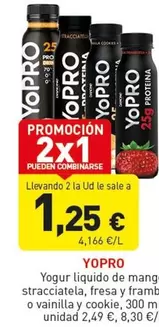 Yopro - Yogur Liquido De Mango, Stracciatella, Fresa Y Frambuesa O Vainilla Y Cookies