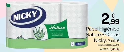 Nicky - Papel Higiénico Nature 3 Capas
