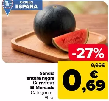 carrefour - Sandía entera negra El Mercado