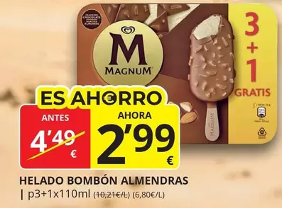 Magnum - Helado Bombon Almendras