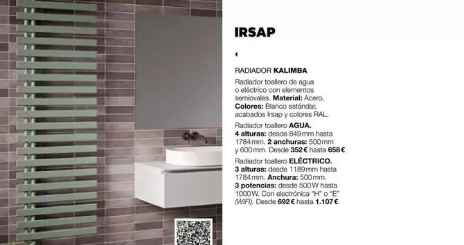 Irsap - Radiador Kalimba