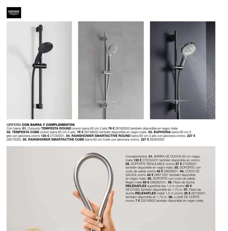 Grohe - Grifería Con Barra Y Complementos