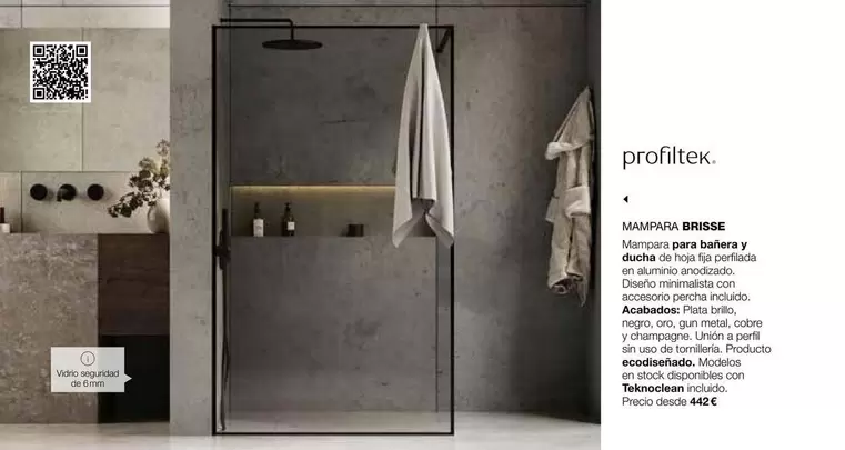Profiltek - Mampara Brisse Para Banera Y Ducha