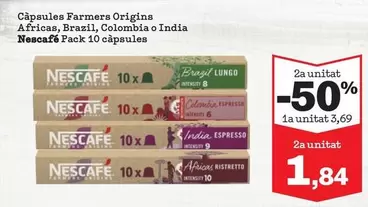 Nescafé - Capsules Farmers Origins Africas, Brazil, Colombia O India