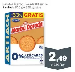 Artiach - Galletas Marbu Dorada 0% Sucre