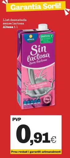 Alteza - Llet Desnatada Sense Lactosa