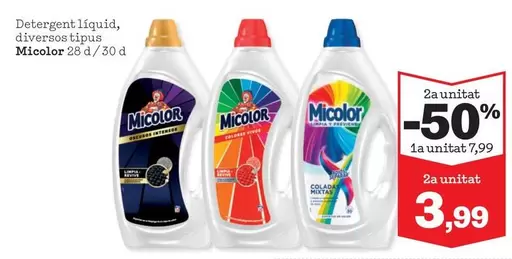 Micolor - Detergent Líquid, Diversos Tipus