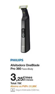 Philips - Afeitadora Oneblade Pro 360