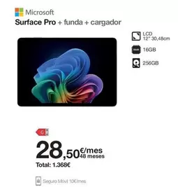 Microsoft - Surface Pro + Funda + Cargador