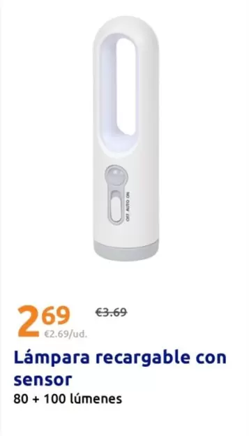 Lámpara Recargable Con Sensor