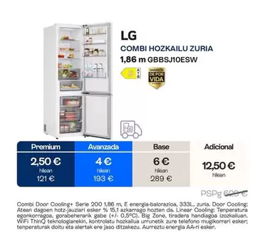 LG - Combi Hozkailu Zuria 1.86 M Gbbs310esw