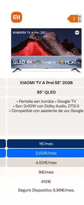 Xiaomi - Tv A Proj 55" 2026 55" Qled