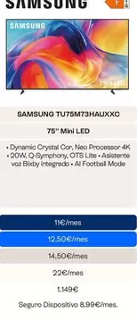 Samsung - Tu75m73hauxxc 75" Mini Led