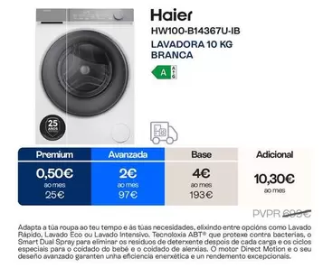 Haier - Lavadora Hw100-b14367u-ib
