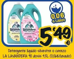 Lavandera - Detergente Liquido Silvestre O Cerezo