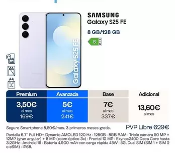 Samsung - Galaxy S25 FE 8GB/128GB
