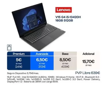 Lenovo - V15 G4 I5-13420h 16gb 512gb