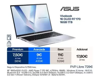 Asus - Vivobook 16 Oled R7170