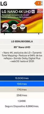 LG - 85" Nano UHD 85NU900B6LA