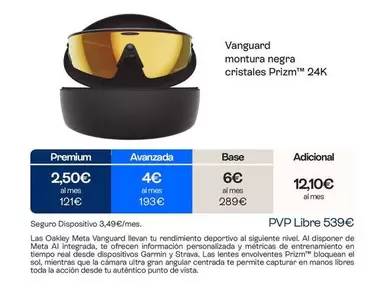 Oakley - Vanguard Montura Negra Cristales
