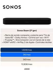 Control - Sonos Beam (2 gen)
