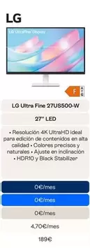LG - Ultra Fine 27us500-w 27" Led