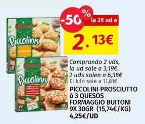 Buitoni - Piccolinis Prosciutto O 3 Quesos Formaggio